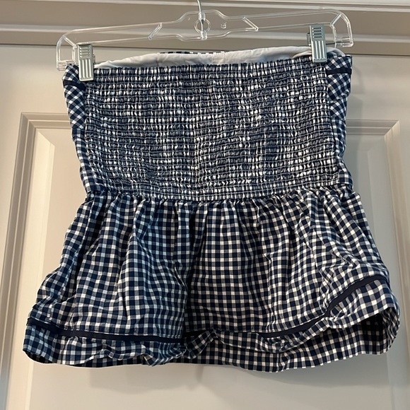 Abercrombie & Fitch cropped plaid strapless top - Picture 3 of 3